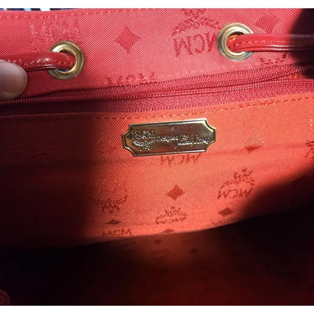 MCM - Red Nylon Backpack - EUC